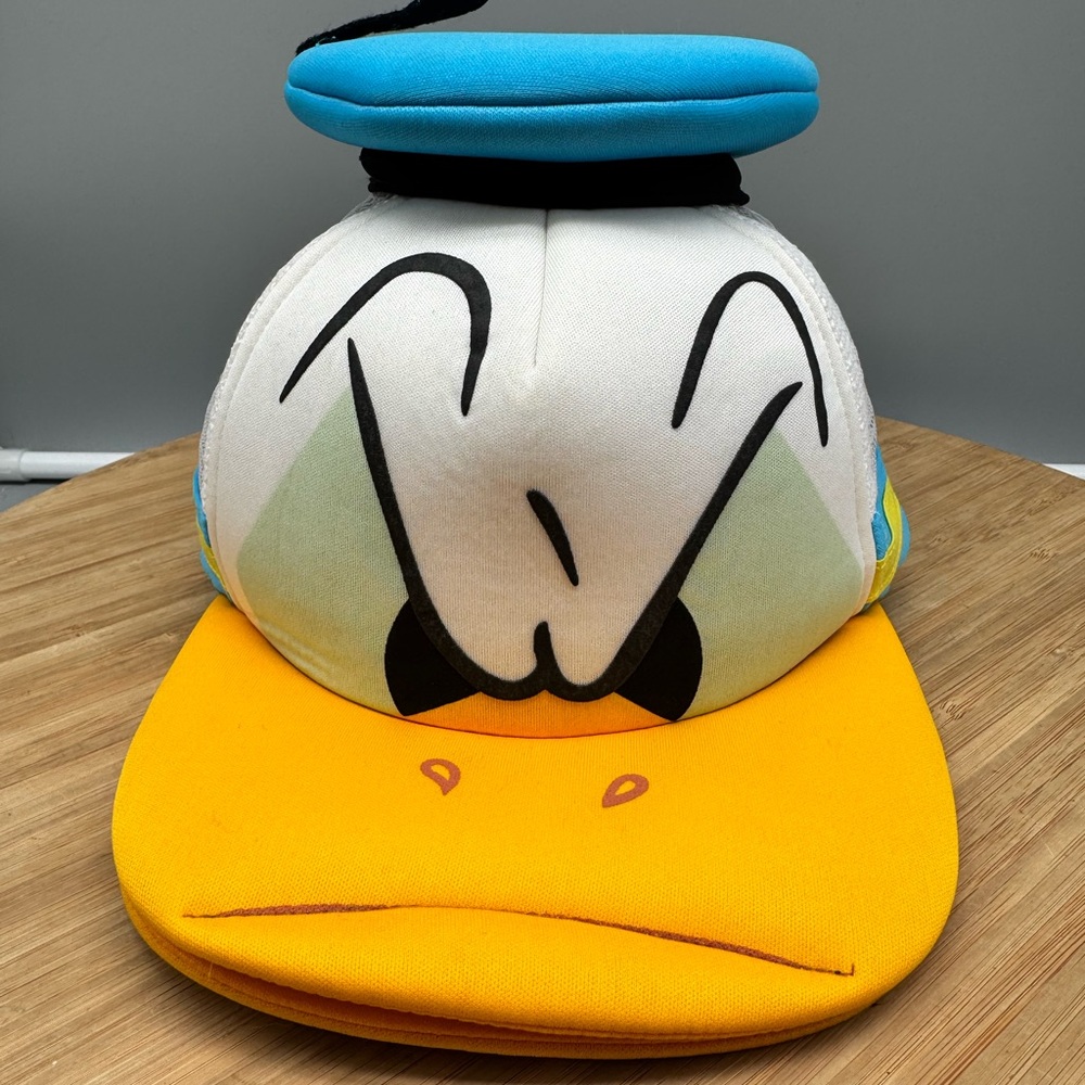 Disney Parks Angry Donald Duck Foam Mesh Trucker Baseball Cap Adult Sz Snap Back